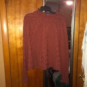 dark red sweater poncho